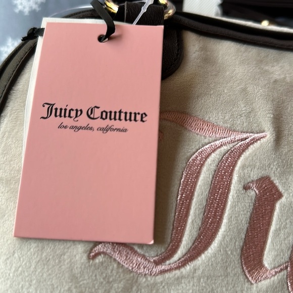 juicy Couture pink bowler velour heritage hand bag crossbody new release - Picture 2 of 15